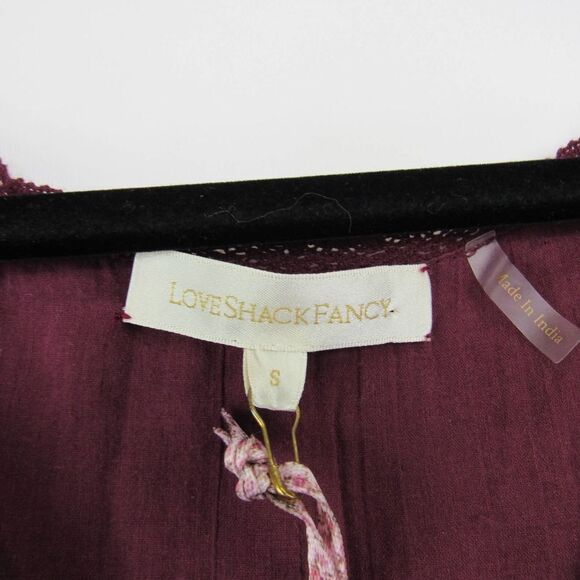 LoveShackFancy Women’s Lena Dress in Spice Burgundy Sz S - Picture 3 of 6